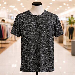 BKE Men’s Black Speckled Crewneck T-Shirt | Short Sleeve Casual Tee